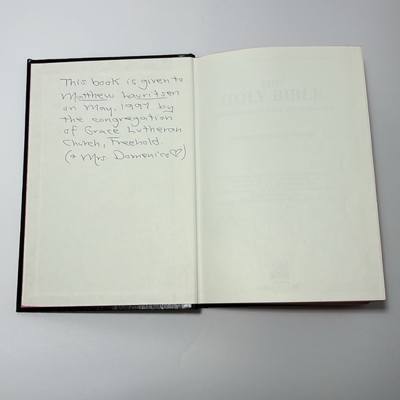 Holy Bible Revised Standard Version 1980 Inscription Inside Revised King James - Picture 6 of 15